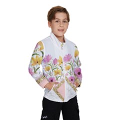 Minimal Peach Gold Floral Marble A Kids  Windbreaker