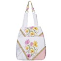 Minimal Peach Gold Floral Marble A Center Zip Backpack View1