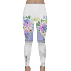 Minimal Purble Floral Marble A Classic Yoga Leggings by gloriasanchez