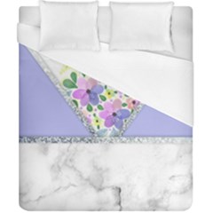 Minimal Purble Floral Marble A Duvet Cover (california King Size) by gloriasanchez