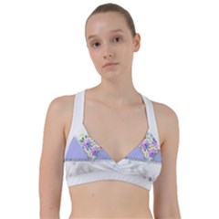 Minimal Purble Floral Marble A Sweetheart Sports Bra by gloriasanchez