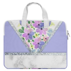 Minimal Purble Floral Marble A Macbook Pro Double Pocket Laptop Bag by gloriasanchez