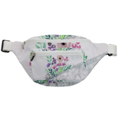 Minimal Silver Floral Marble A Fanny Pack by gloriasanchez