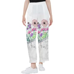 Minimal Silver Floral Marble A Women s Pants 