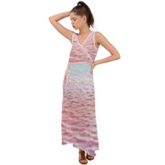 Tropical Ocean V-neck Chiffon Maxi Dress by gloriasanchez