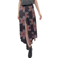 Metatron Cube Velour Split Maxi Skirt