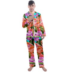 Exotisme Men s Long Sleeve Satin Pajamas Set by SoLoJu