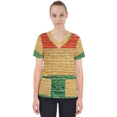 Couleurs Emblématiques Women s V-neck Scrub Top