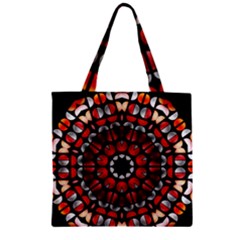 Kaleid Geometric Metal Color Zipper Grocery Tote Bag by byali