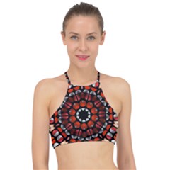 Kaleid Geometric Metal Color Racer Front Bikini Top by alllovelyideas