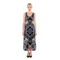 Abstract Geometric Kaleidoscope Sleeveless Maxi Dress