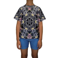 Abstract Geometric Kaleidoscope Kids  Short Sleeve Swimwear