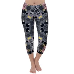 Abstract Geometric Kaleidoscope Capri Winter Leggings 