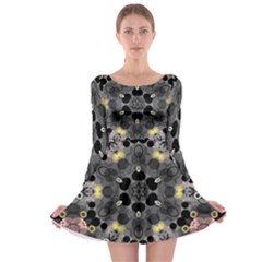 Abstract Geometric Kaleidoscope Long Sleeve Skater Dress