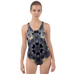 Abstract Geometric Kaleidoscope Cut-Out Back One Piece Swimsuit