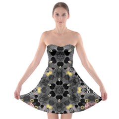 Abstract Geometric Kaleidoscope Strapless Bra Top Dress