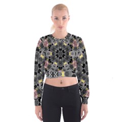 Abstract Geometric Kaleidoscope Cropped Sweatshirt