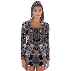 Abstract Geometric Kaleidoscope Long Sleeve Hooded T-shirt