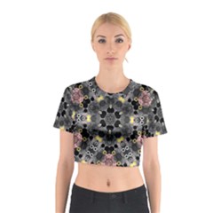 Abstract Geometric Kaleidoscope Cotton Crop Top