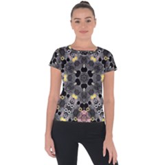 Abstract Geometric Kaleidoscope Short Sleeve Sports Top 