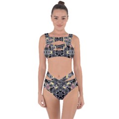 Abstract Geometric Kaleidoscope Bandaged Up Bikini Set 