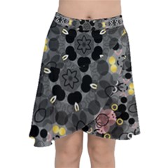 Abstract Geometric Kaleidoscope Chiffon Wrap Front Skirt