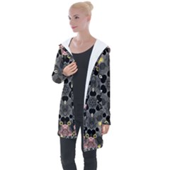 Abstract Geometric Kaleidoscope Longline Hooded Cardigan