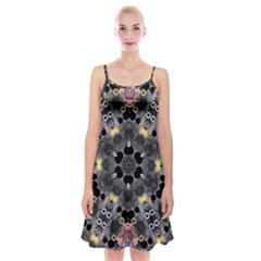 Abstract Geometric Kaleidoscope Spaghetti Strap Velvet Dress