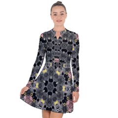 Abstract Geometric Kaleidoscope Long Sleeve Panel Dress