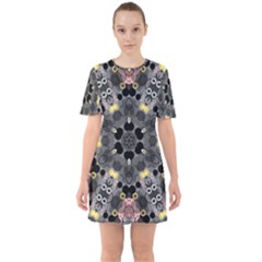 Abstract Geometric Kaleidoscope Sixties Short Sleeve Mini Dress