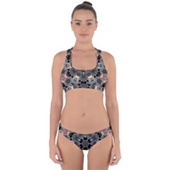 Abstract Geometric Kaleidoscope Cross Back Hipster Bikini Set