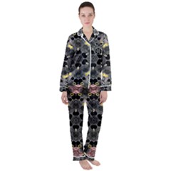 Abstract Geometric Kaleidoscope Satin Long Sleeve Pajamas Set