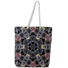 Abstract Geometric Kaleidoscope Full Print Rope Handle Tote (Large)