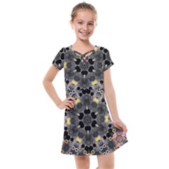 Abstract Geometric Kaleidoscope Kids  Cross Web Dress