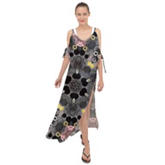 Abstract Geometric Kaleidoscope Maxi Chiffon Cover Up Dress