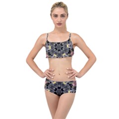 Abstract Geometric Kaleidoscope Layered Top Bikini Set