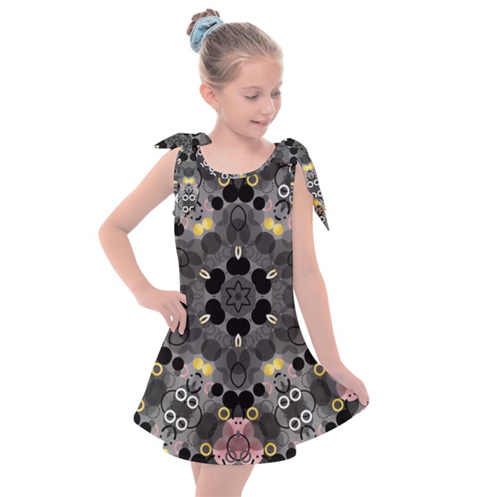 Abstract Geometric Kaleidoscope Kids  Tie Up Tunic Dress