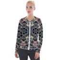 Abstract Geometric Kaleidoscope Velvet Zip Up Jacket View1