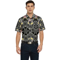 Abstract Geometric Kaleidoscope Men s Short Sleeve Pocket Shirt 