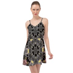 Abstract Geometric Kaleidoscope Summer Time Chiffon Dress