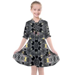 Abstract Geometric Kaleidoscope Kids  All Frills Chiffon Dress