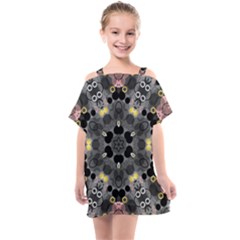 Abstract Geometric Kaleidoscope Kids  One Piece Chiffon Dress