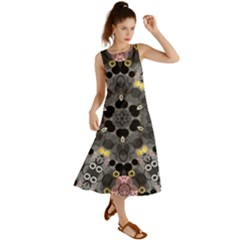 Abstract Geometric Kaleidoscope Summer Maxi Dress