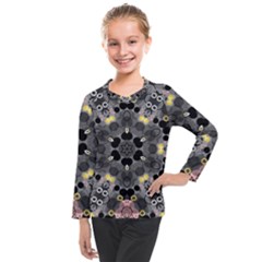 Abstract Geometric Kaleidoscope Kids  Long Mesh Tee