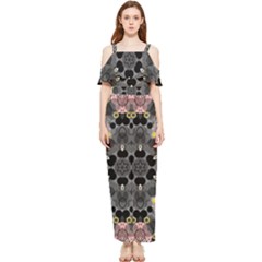 Abstract Geometric Kaleidoscope Draped Sleeveless Chiffon Jumpsuit