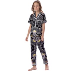 Abstract Geometric Kaleidoscope Kids  Satin Short Sleeve Pajamas Set