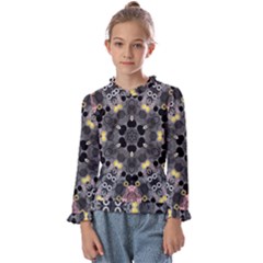 Abstract Geometric Kaleidoscope Kids  Frill Detail Tee