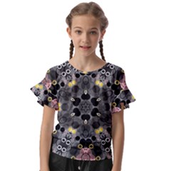 Abstract Geometric Kaleidoscope Kids  Cut Out Flutter Sleeves