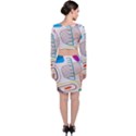 Pastel abstract pattern with beige, coffee color strap Top and Skirt Sets View2