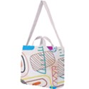 Pastel abstract pattern with beige, coffee color strap Square Shoulder Tote Bag View1